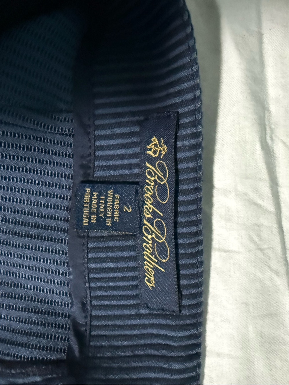Brooks Brothers Navy Pinstripe Dress Pants With Side Zip Imported Fabric Size 2 - Picture 6 of 12